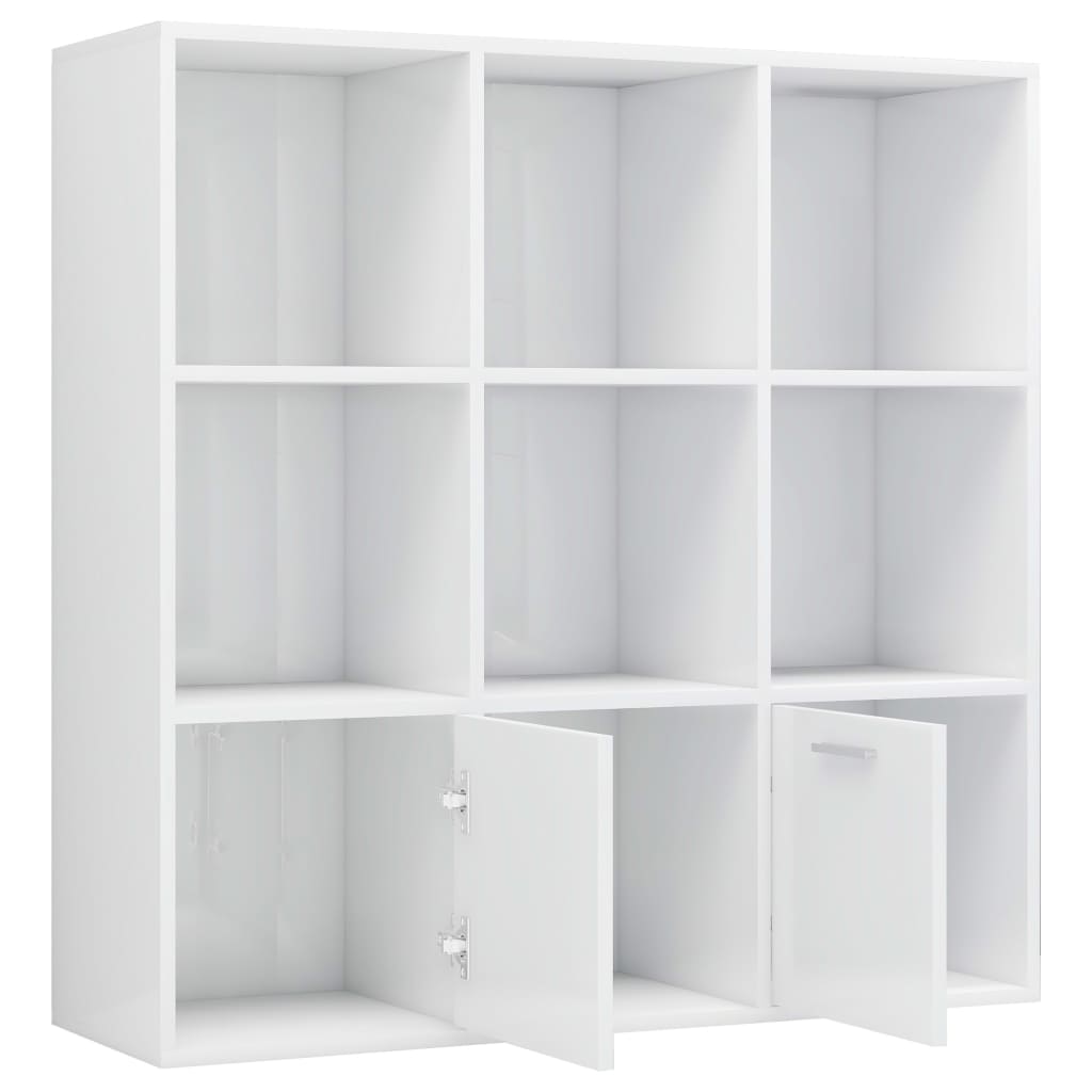 vidaXL Estante 98x30x98 cm derivados de madeira branco brilhante