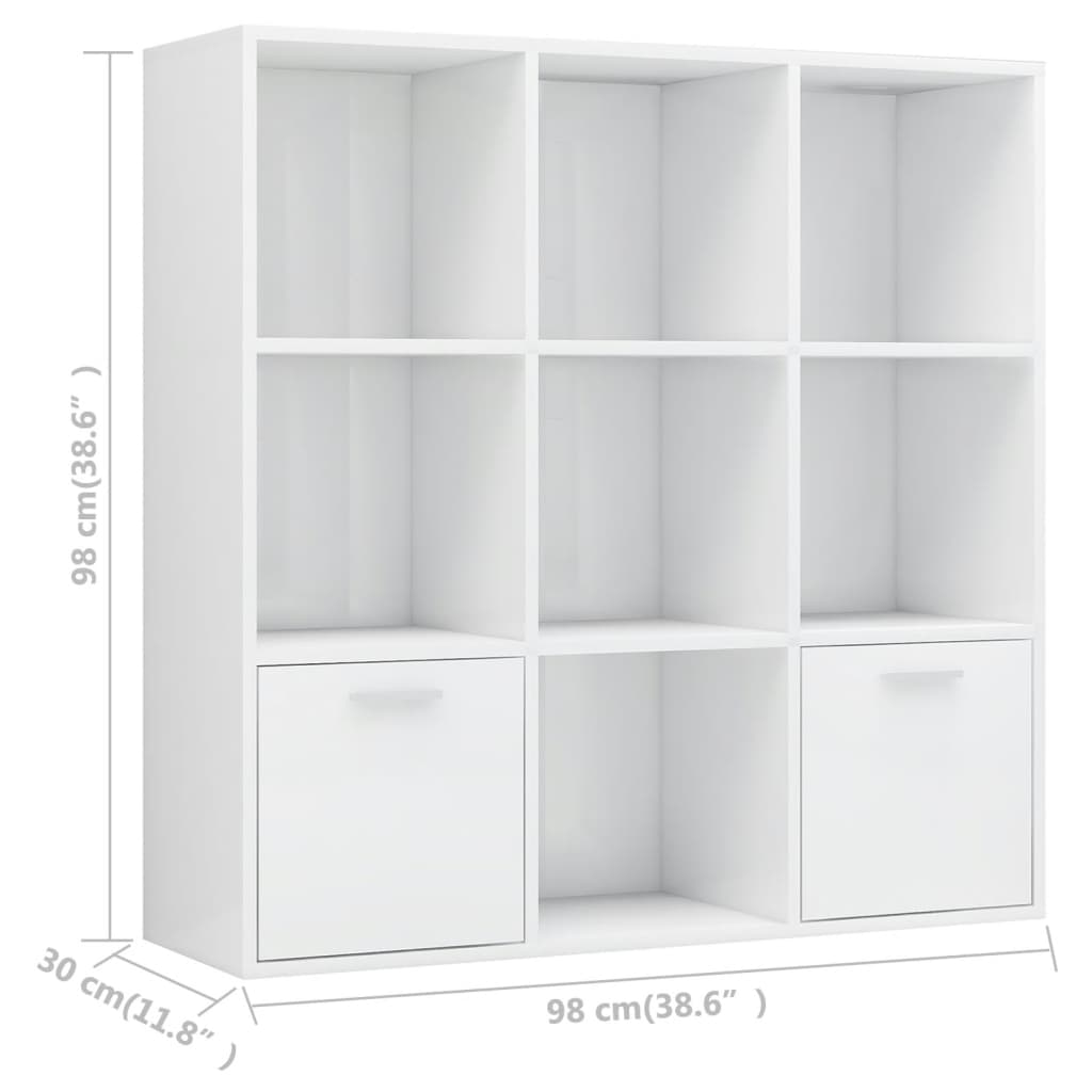 vidaXL Estante 98x30x98 cm derivados de madeira branco brilhante