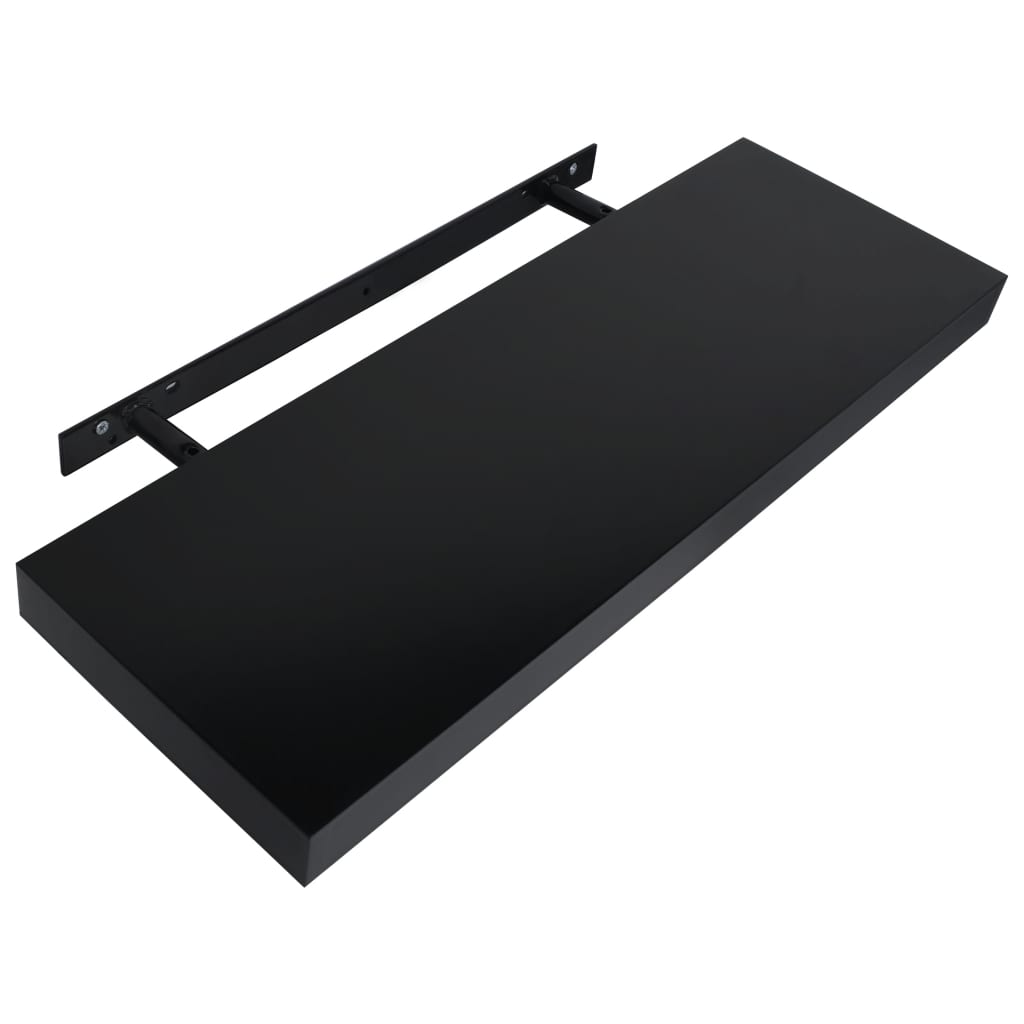 vidaXL Prateleiras de parede suspensas 2 pcs 60x20x3,8 cm preto