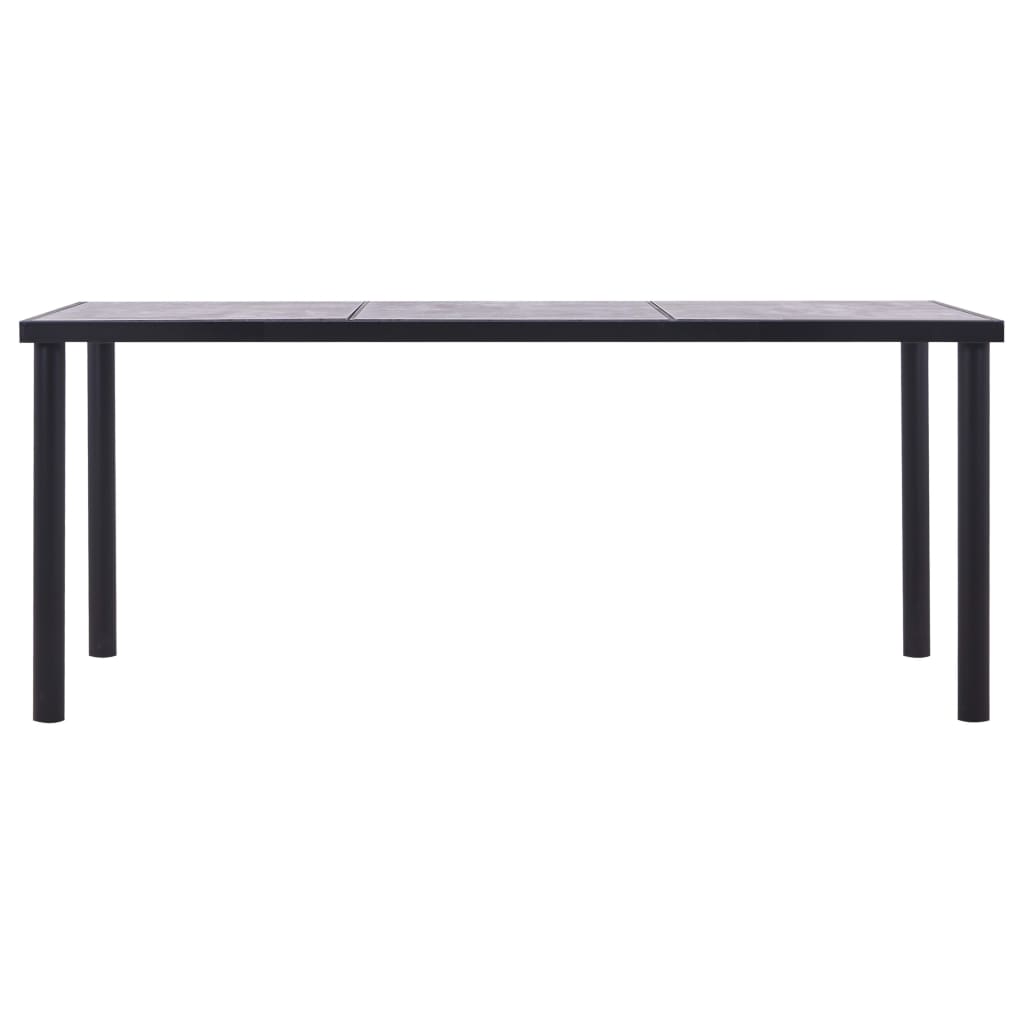 vidaXL Mesa de jantar 180x90x75 cm MDF preto e cinzento cimento