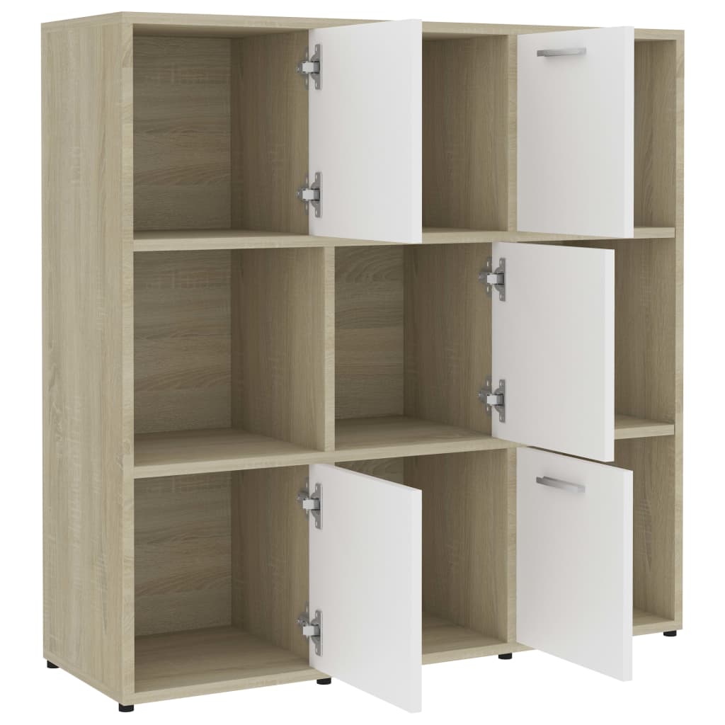 vidaXL Estante 90x30x90 cm contraplacado cor branco e carvalho sonoma