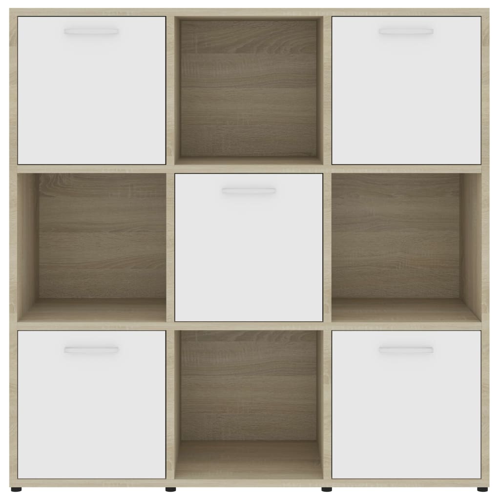 vidaXL Estante 90x30x90 cm contraplacado cor branco e carvalho sonoma