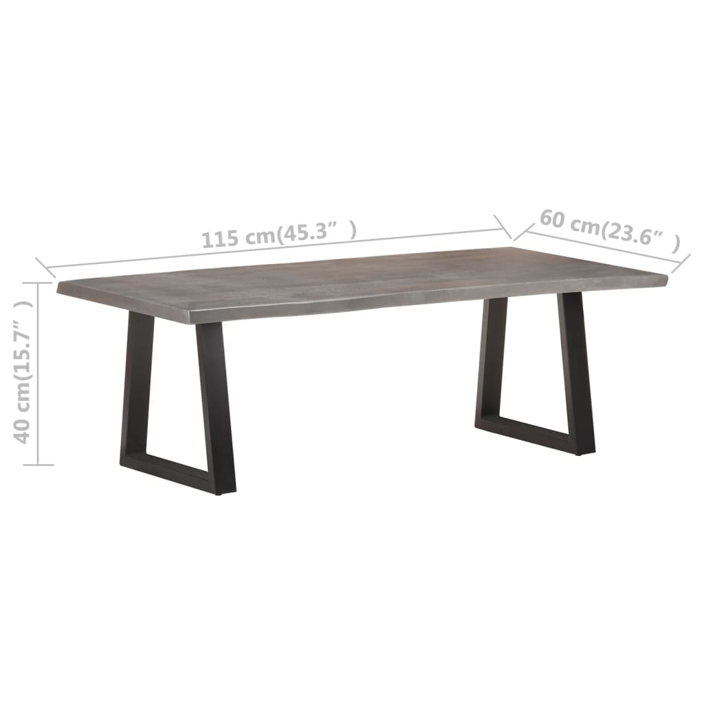 vidaXL Mesa de centro com arestas vivas 115x60x40 cm acácia maciça