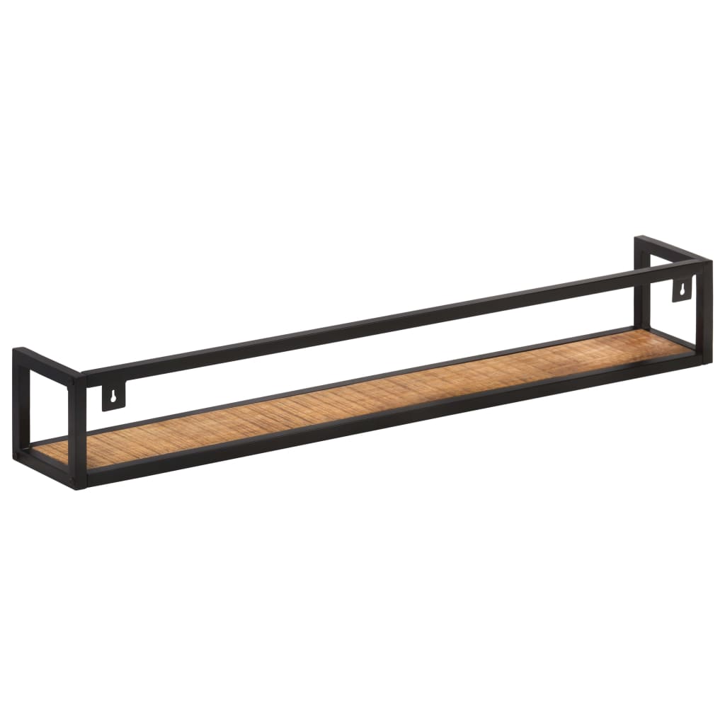 vidaXL Prateleiras de parede 2 pcs 120 cm madeira de mangueira áspera