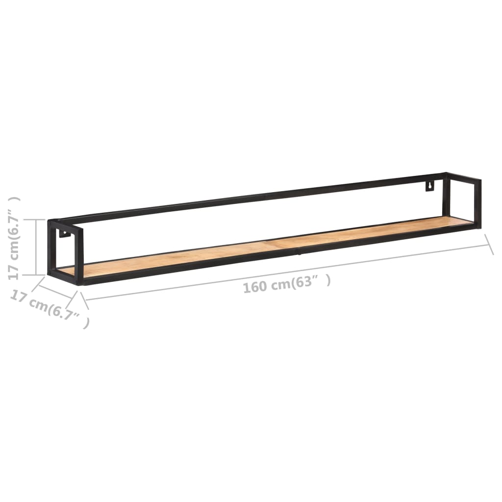 vidaXL Prateleiras parede 2 pcs 160 cm madeira de acácia maciça