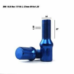 OMP|Set Porcas OMP 27 mm Azul 20 uds M14 x 1,25