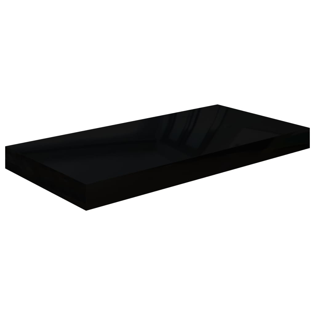 vidaXL Prateleiras de parede suspensas 4 pcs 50x23x3,8cm MDF preto