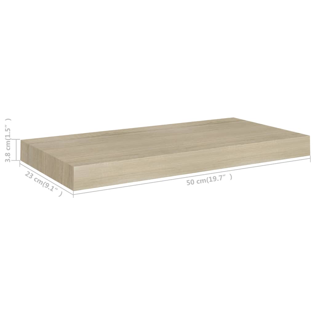 vidaXL Prateleiras de parede suspensas 4 pcs 50x23x3,8cm MDF carvalho