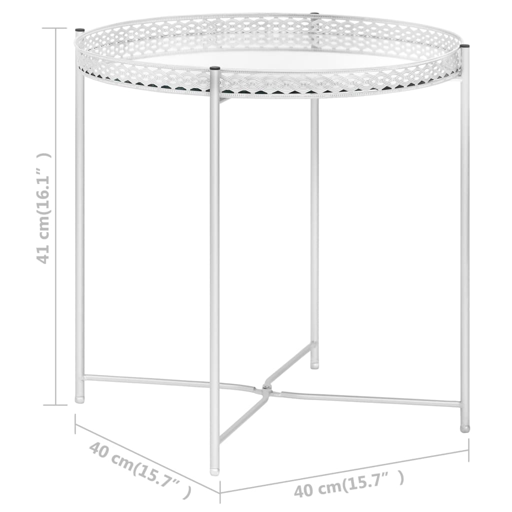 vidaXL Mesa de apoio 40x40x41 cm vidro prateado