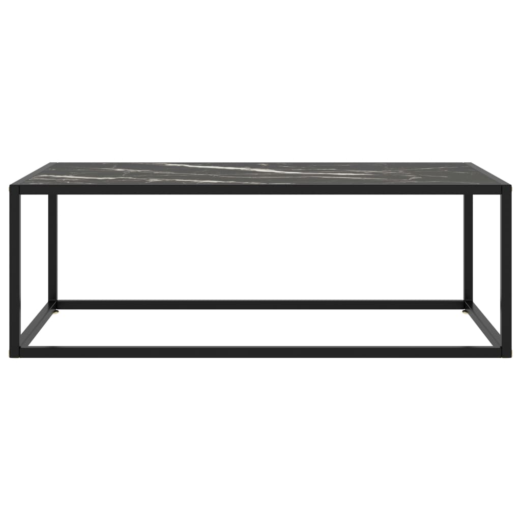 vidaXL Mesa de centro 100x50x35 cm vidro mármore preto