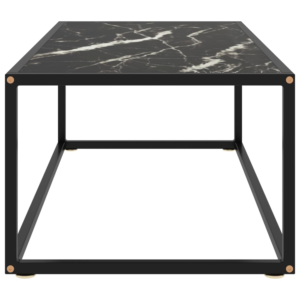 vidaXL Mesa de centro 100x50x35 cm vidro mármore preto