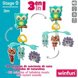 Winfun|Carrossel para Berço Winfun Bosque 3 em 1 31,5 x 42 x 24,5 cm Plástico (4 Unidades)