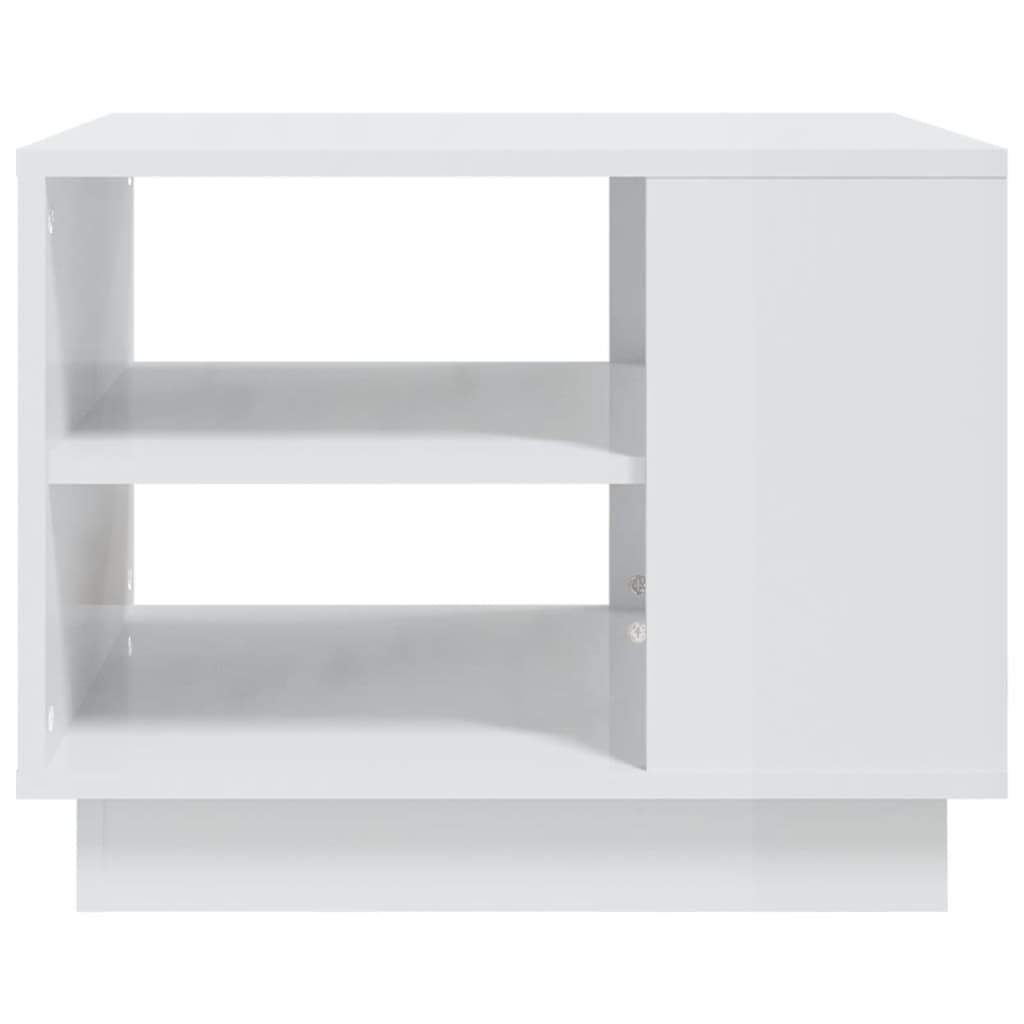 vidaXL Mesa de centro 55x55x43 cm aglomerado branco brilhante