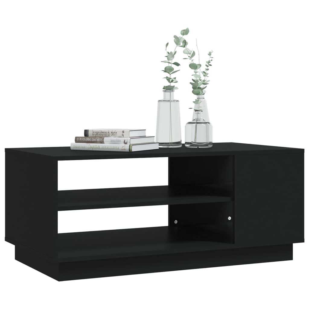 vidaXL Mesa de centro 102x55x43 cm aglomerado preto