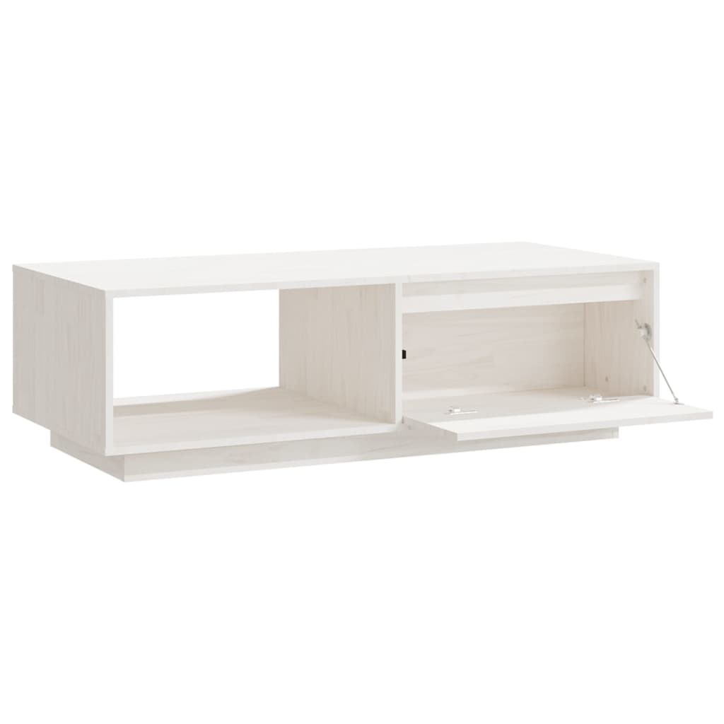 vidaXL Mesa de centro 110x50x33,5 cm madeira de pinho maciça branco