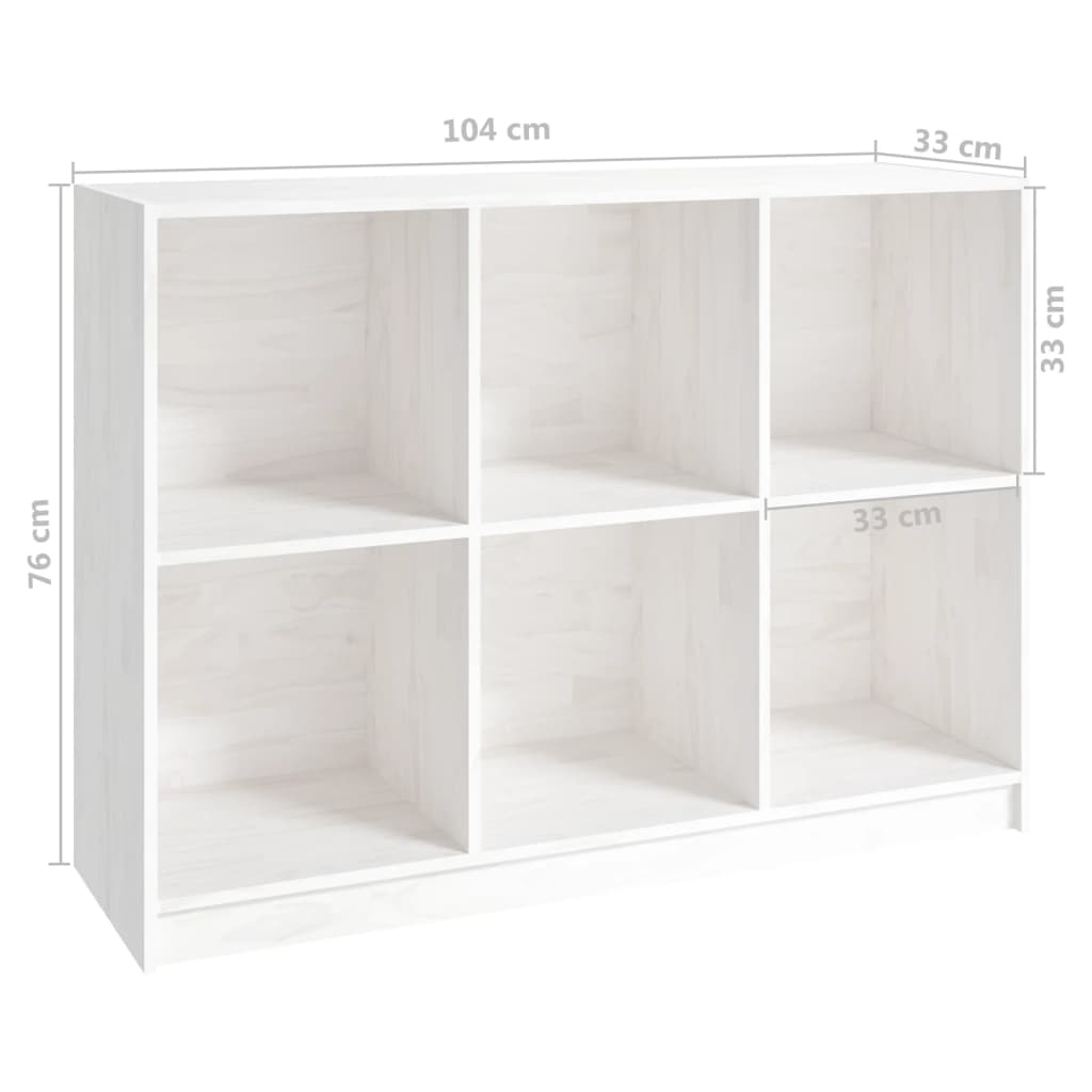 vidaXL Estante 104x33x76 cm pinho maciço branco