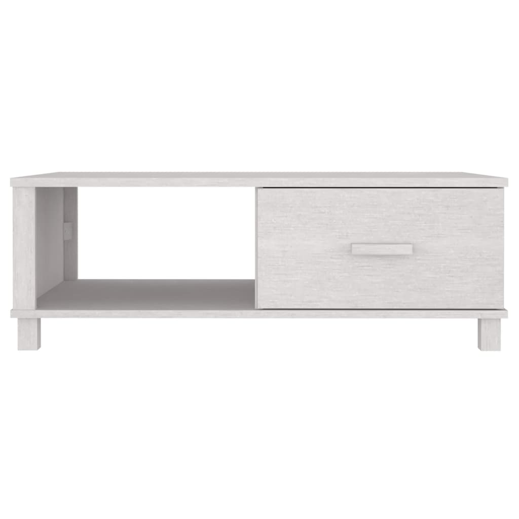 vidaXL Mesa de centro HAMAR 100x55x35 cm pinho maciço branco