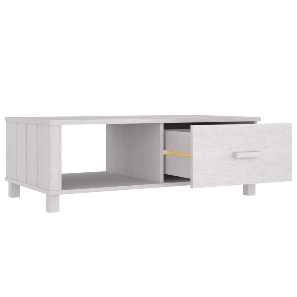 vidaXL Mesa de centro HAMAR 100x55x35 cm pinho maciço branco