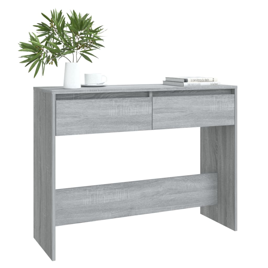 vidaXL Mesa consola 100x35x76,5 cm derivados madeira cinzento sonoma