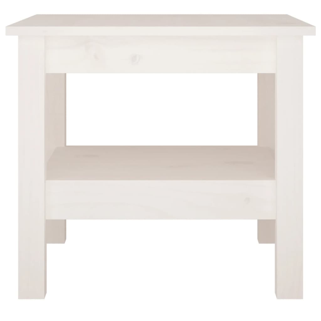 vidaXL Mesa de centro 45x45x40 cm pinho maciço branco