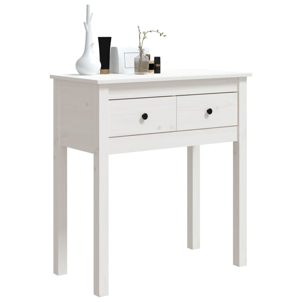 vidaXL Mesa consola 70x35x75 cm pinho maciço branco