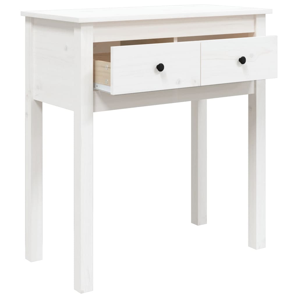 vidaXL Mesa consola 70x35x75 cm pinho maciço branco