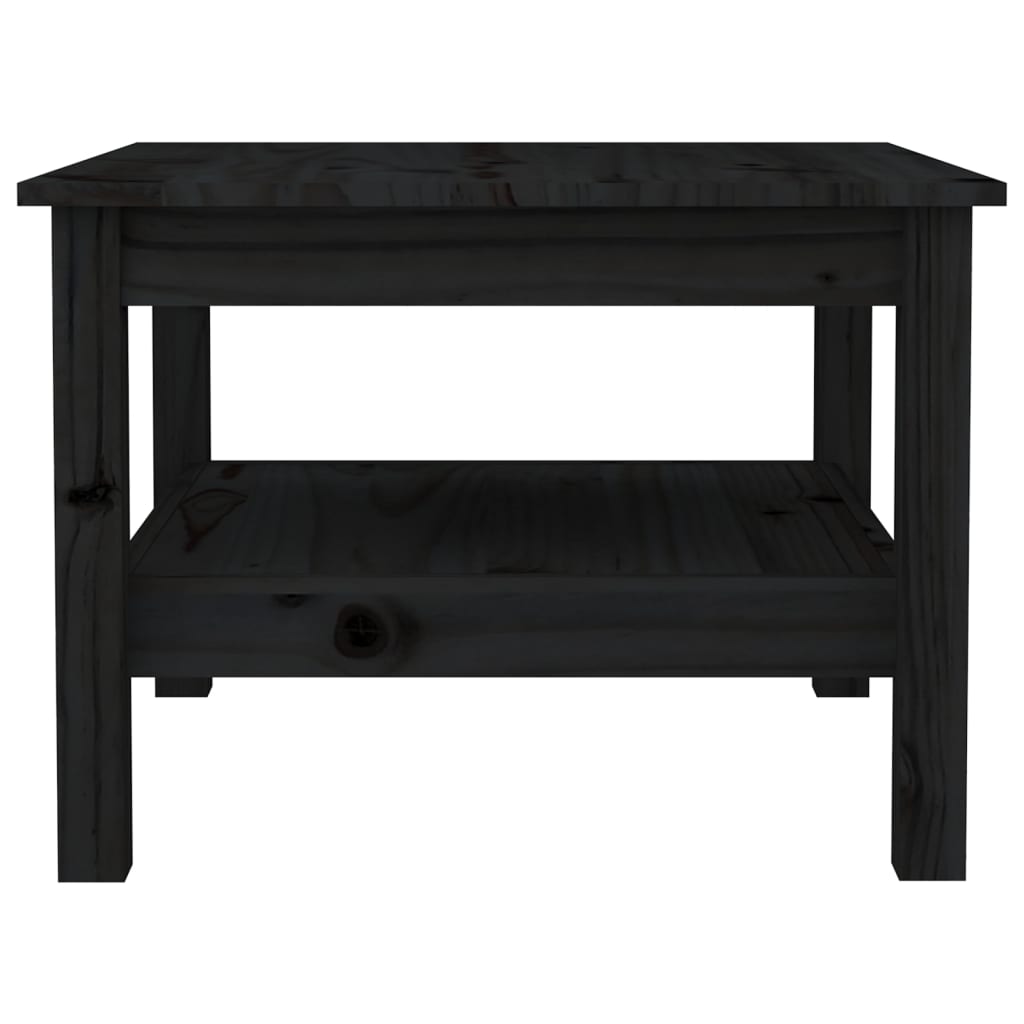 vidaXL Mesa de centro 55x55x40 cm pinho maciço preto