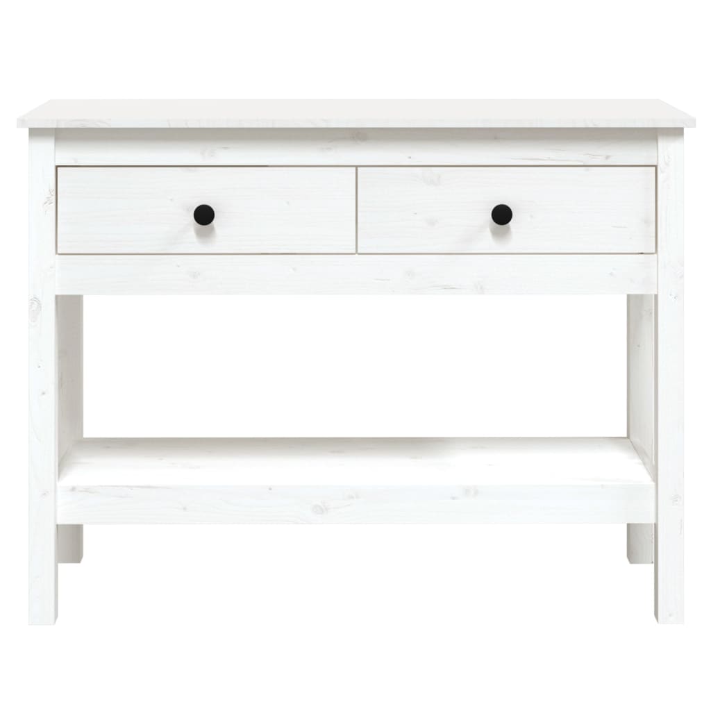 vidaXL Mesa consola 100x35x75 cm pinho maciço branco