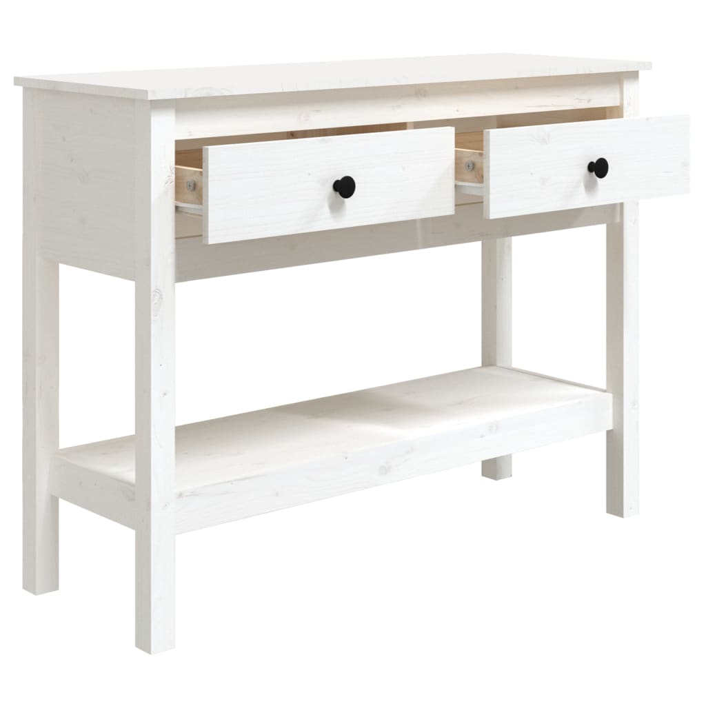 vidaXL Mesa consola 100x35x75 cm pinho maciço branco