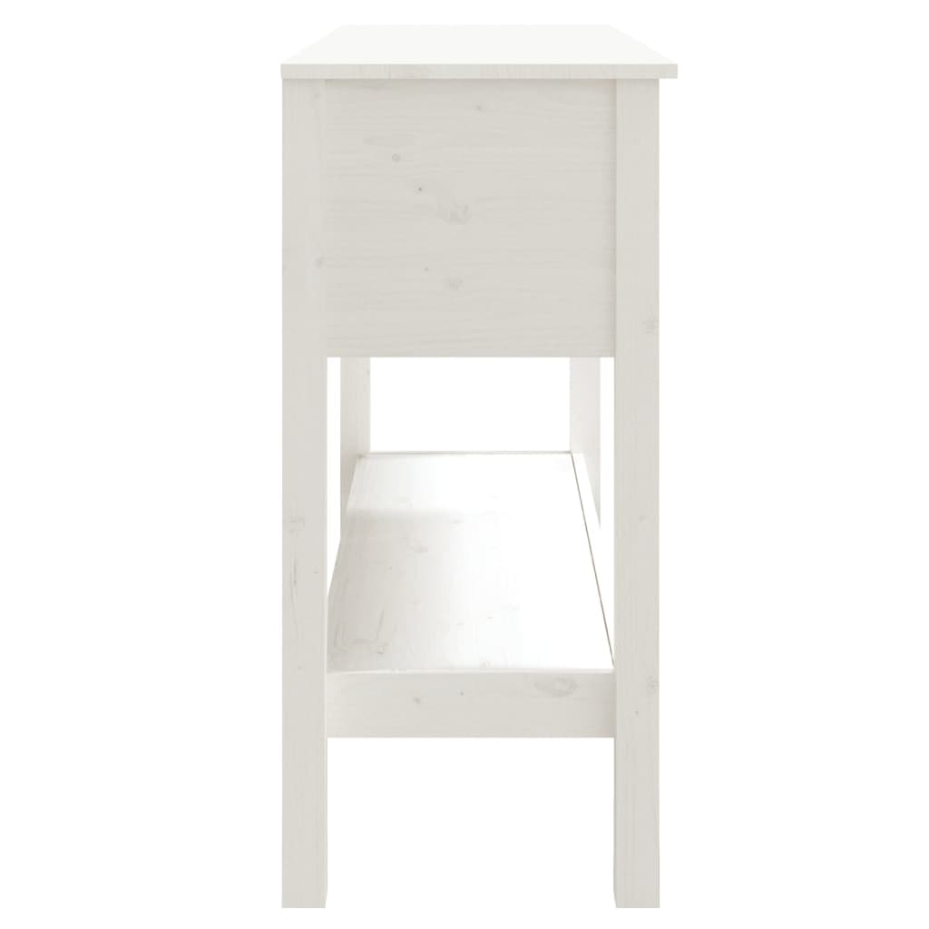 vidaXL Mesa consola 100x35x75 cm pinho maciço branco