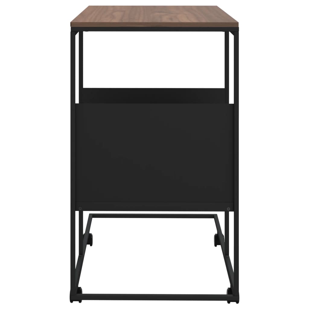 vidaXL Mesa de apoio c/ rodas 55x36x63,5 cm derivados de madeira preto