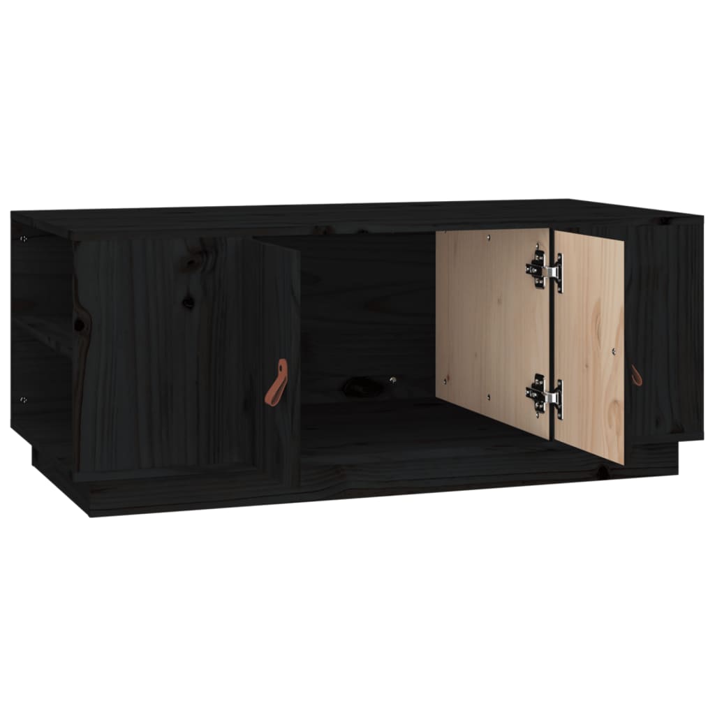 vidaXL Mesa de centro 100x50x41 cm pinho maciço preto