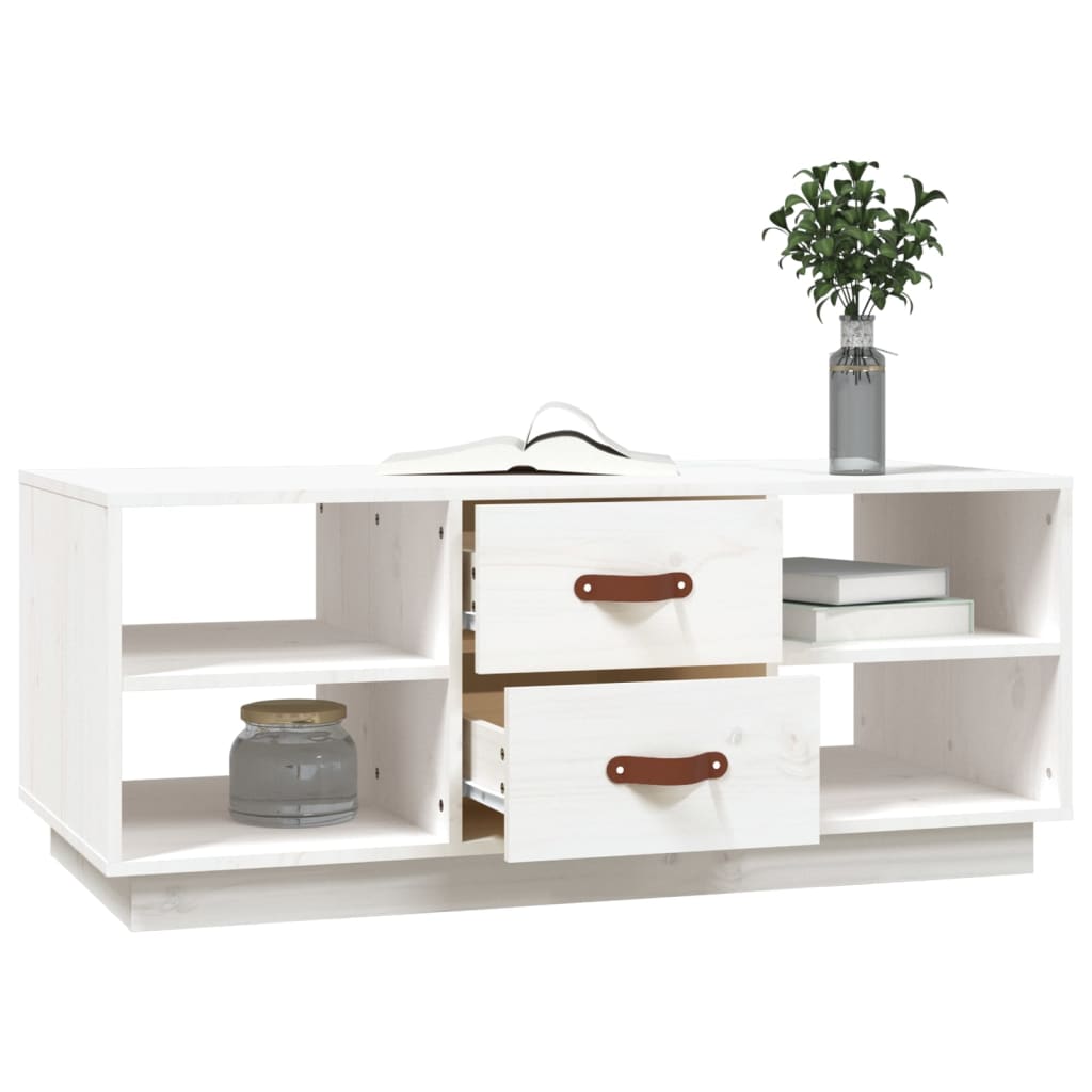 vidaXL Mesa de centro 100x50x41 cm pinho maciço branco