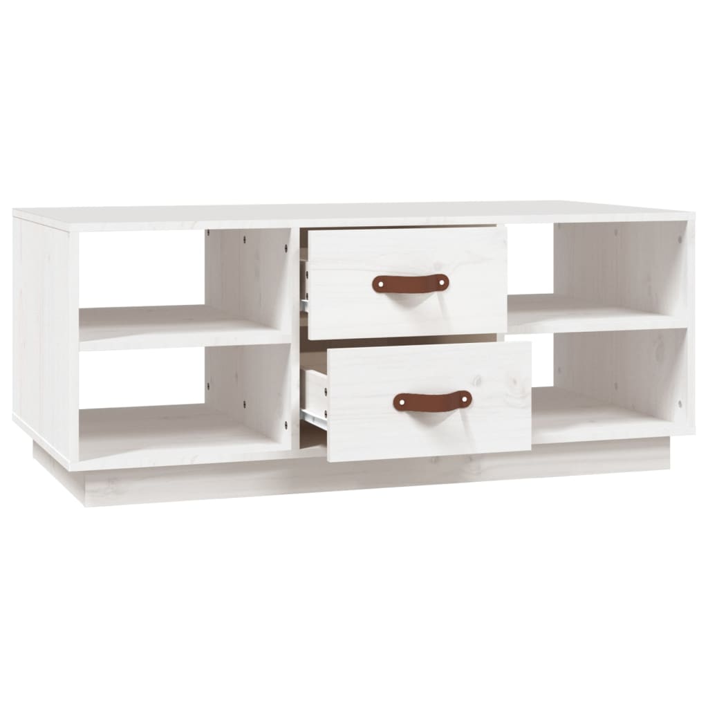 vidaXL Mesa de centro 100x50x41 cm pinho maciço branco