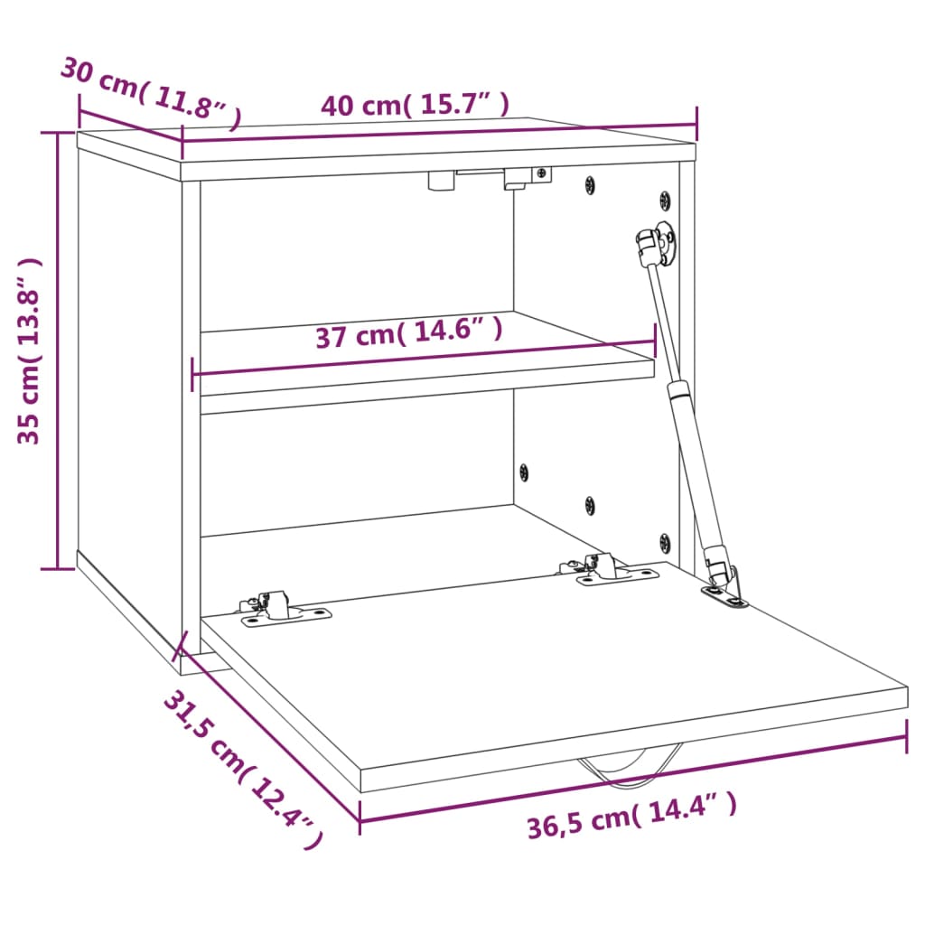 vidaXL Armário de parede 40x30x35 cm pinho maciço castanho mel