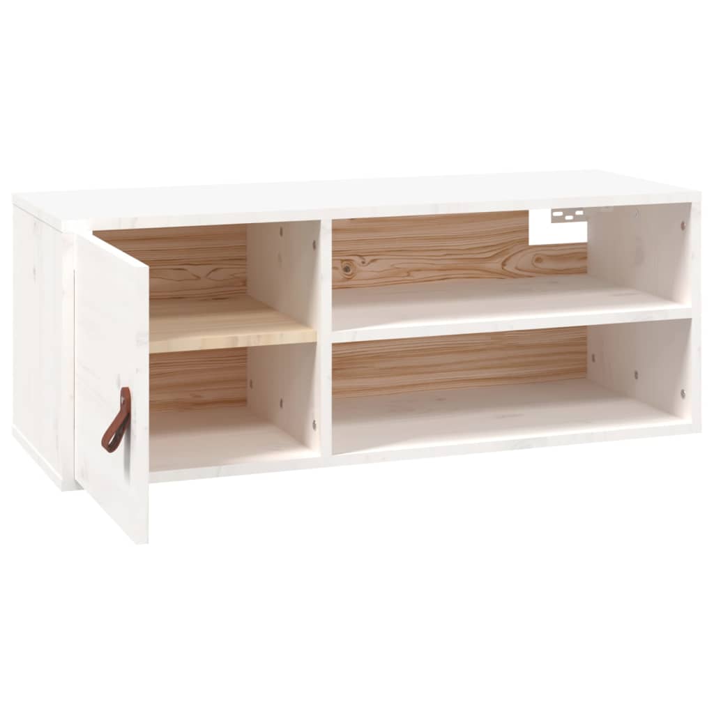 vidaXL Armários de parede 2 pcs 80x30x30 cm pinho maciço branco