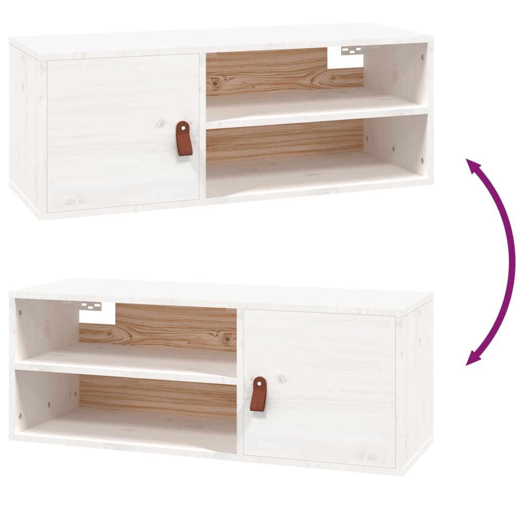 vidaXL Armários de parede 2 pcs 80x30x30 cm pinho maciço branco