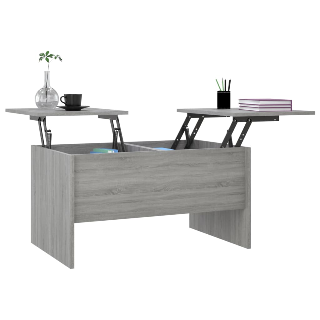 vidaXL Mesa de centro80x50x42,5cm derivados de madeira cinzento sonoma