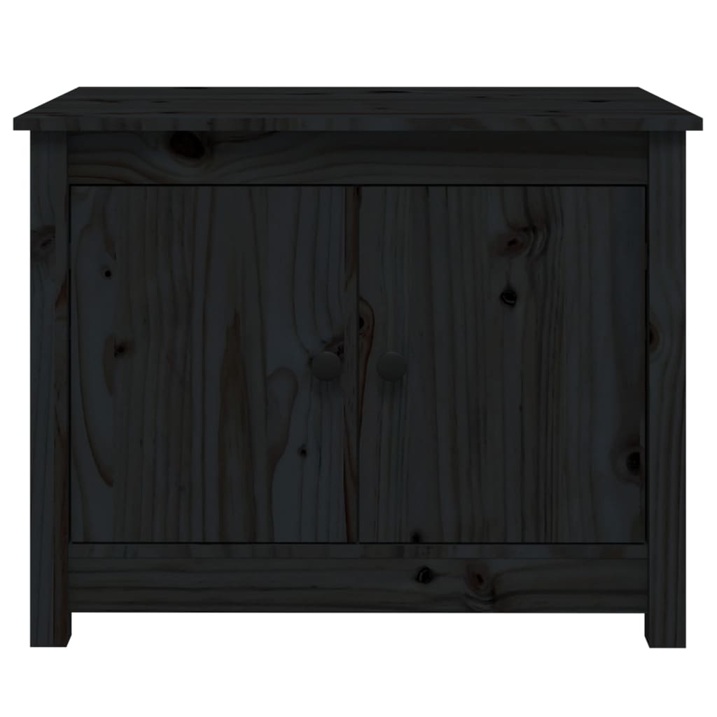 vidaXL Mesa de centro 71x49x55 cm pinho maciço preto