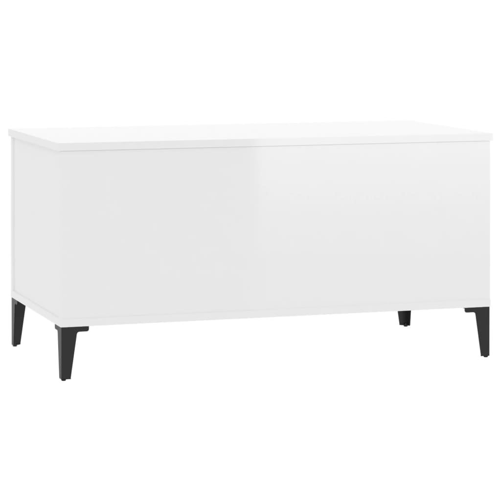 vidaXL Mesa centro 90x44,5x45 cm derivados de madeira branco brilhante