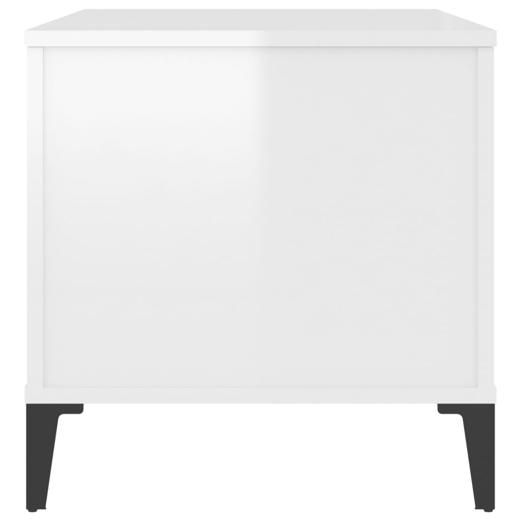 vidaXL Mesa centro 90x44,5x45 cm derivados de madeira branco brilhante