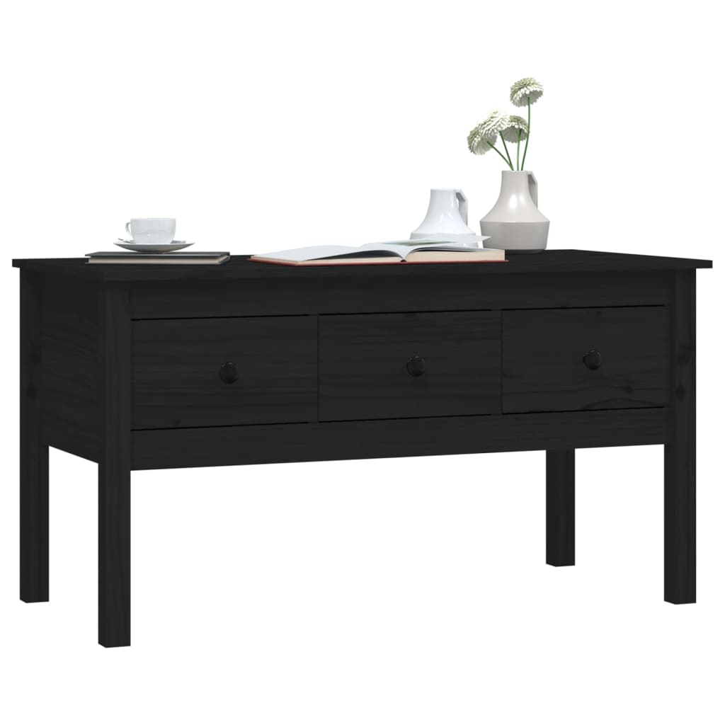 vidaXL Mesa de centro 102x49x55 cm pinho maciço preto