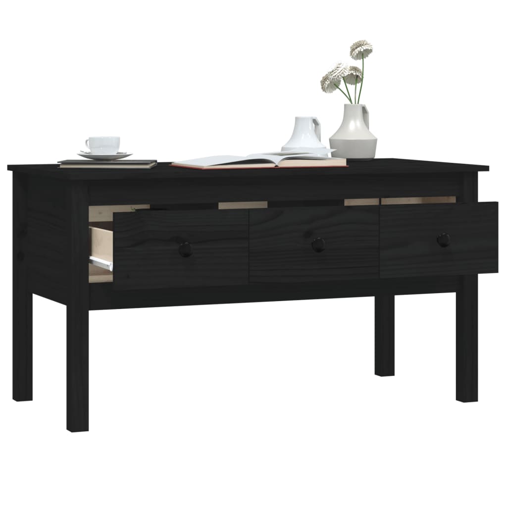 vidaXL Mesa de centro 102x49x55 cm pinho maciço preto