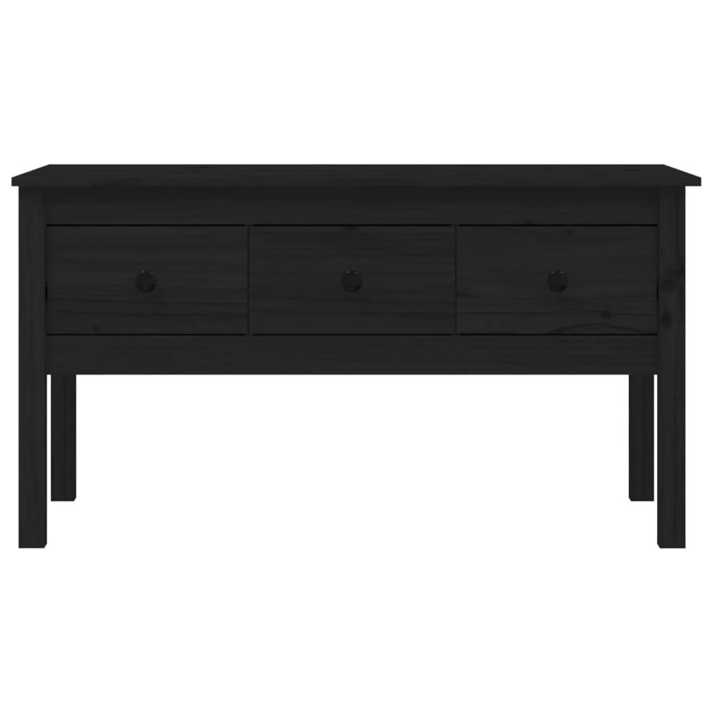 vidaXL Mesa de centro 102x49x55 cm pinho maciço preto