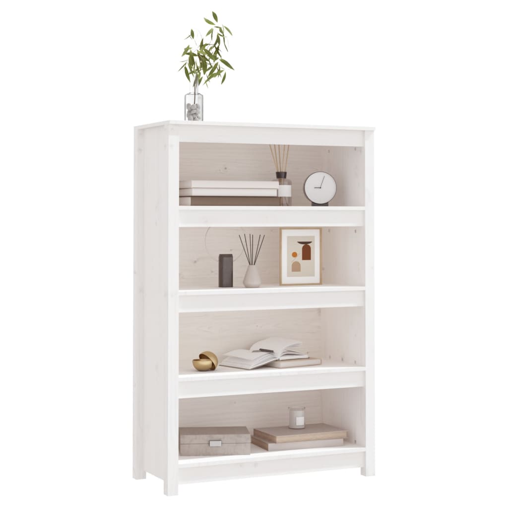 vidaXL Estante 80x35x126 cm madeira de pinho maciça branco