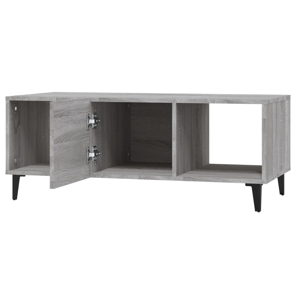 vidaXL Mesa de centro 102x50x40cm derivados de madeira cinzento sonoma