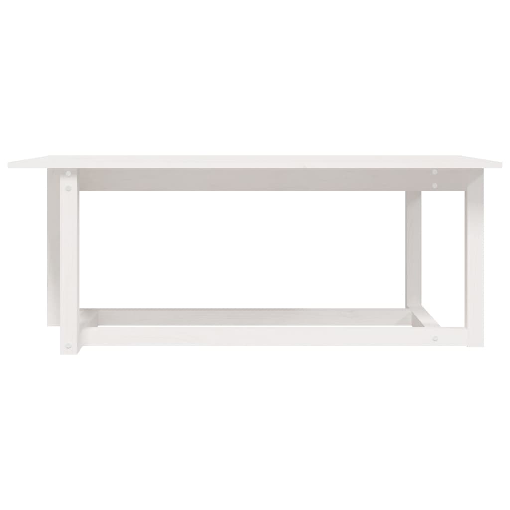 vidaXL Mesa de centro 110x55x45 cm madeira de pinho maciça branco