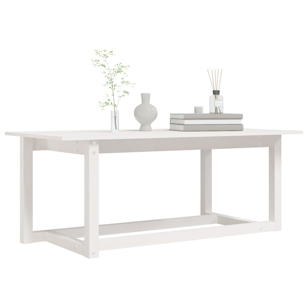 vidaXL Mesa de centro 110x55x45 cm madeira de pinho maciça branco