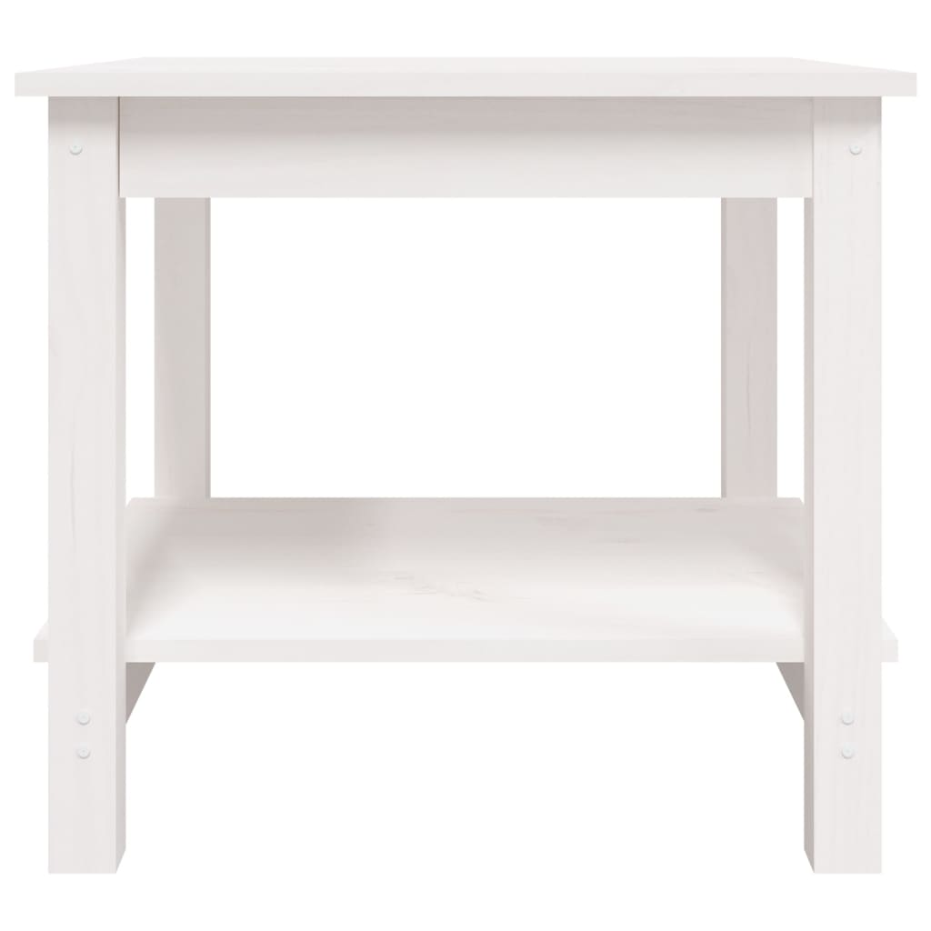 vidaXL Mesa de centro 50x50x45 cm pinho maciço branco