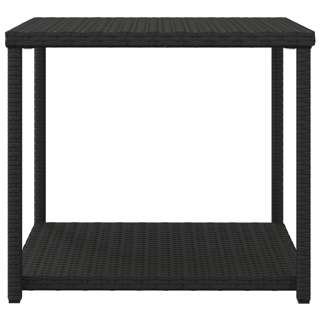 vidaXL Mesa de apoio 55x45x49 cm vime PE preto